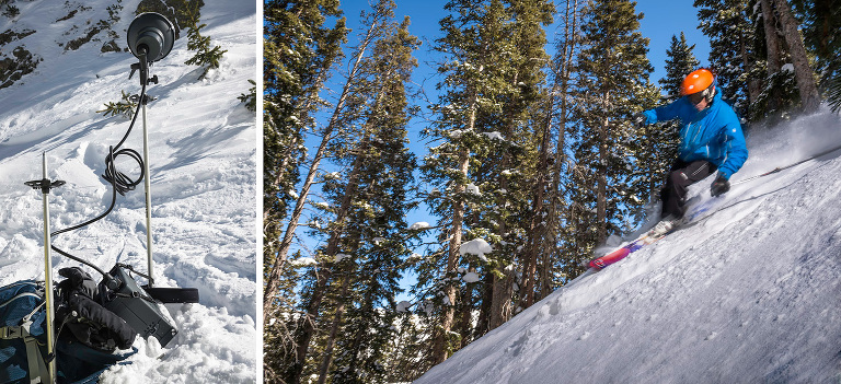 John Fullbright skiing at the Taos Valley Ski Area near Taos, New Mexico.