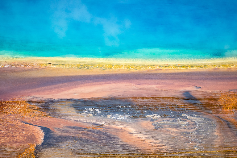 The Grand Prismatic Spring at Midway Geyser Basin in Yellowstone National Park, Wyoming.