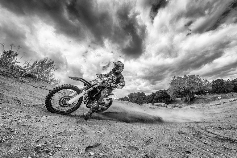 Daniel Coriz motocross riding at the Santa Fe MX track in northern New Mexico.