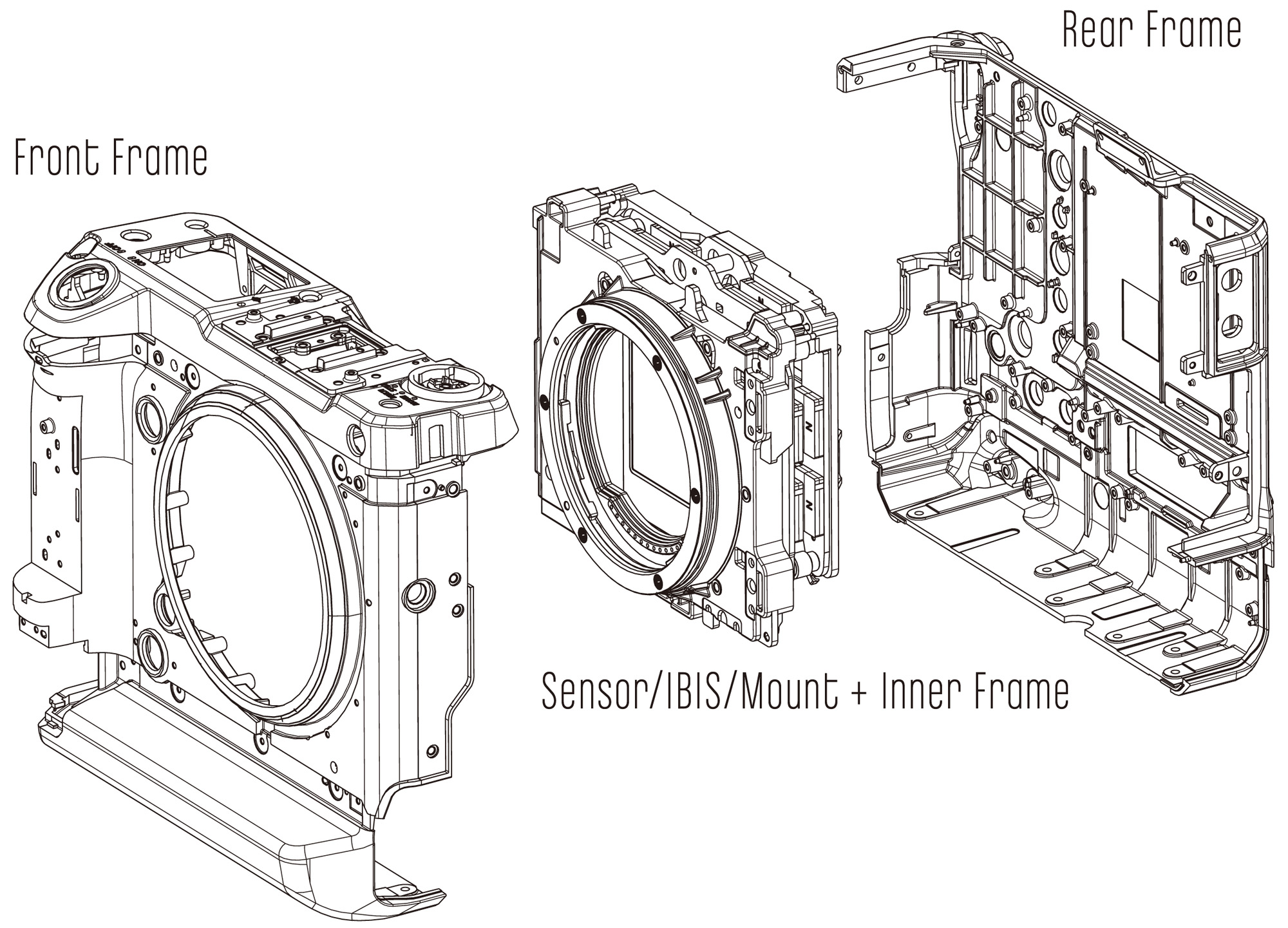 Sensor mount. Front left Inner sensor. Inner frame.